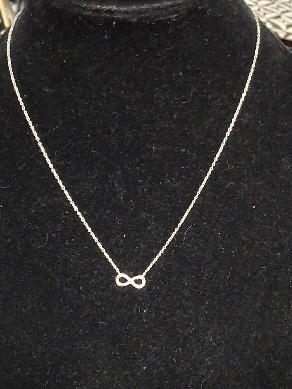 Infinity necklace Sterling Silver stamped 925 18"